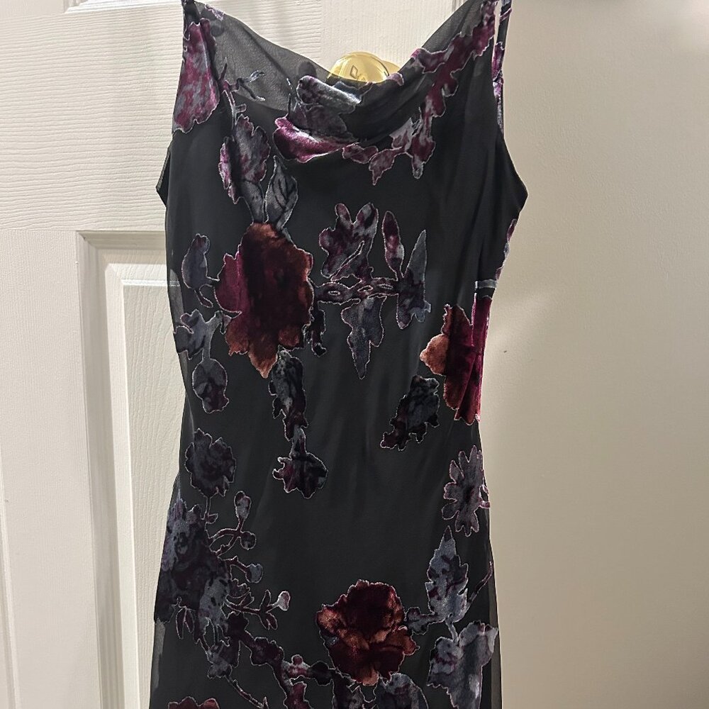 Lulu's black floral mini dress